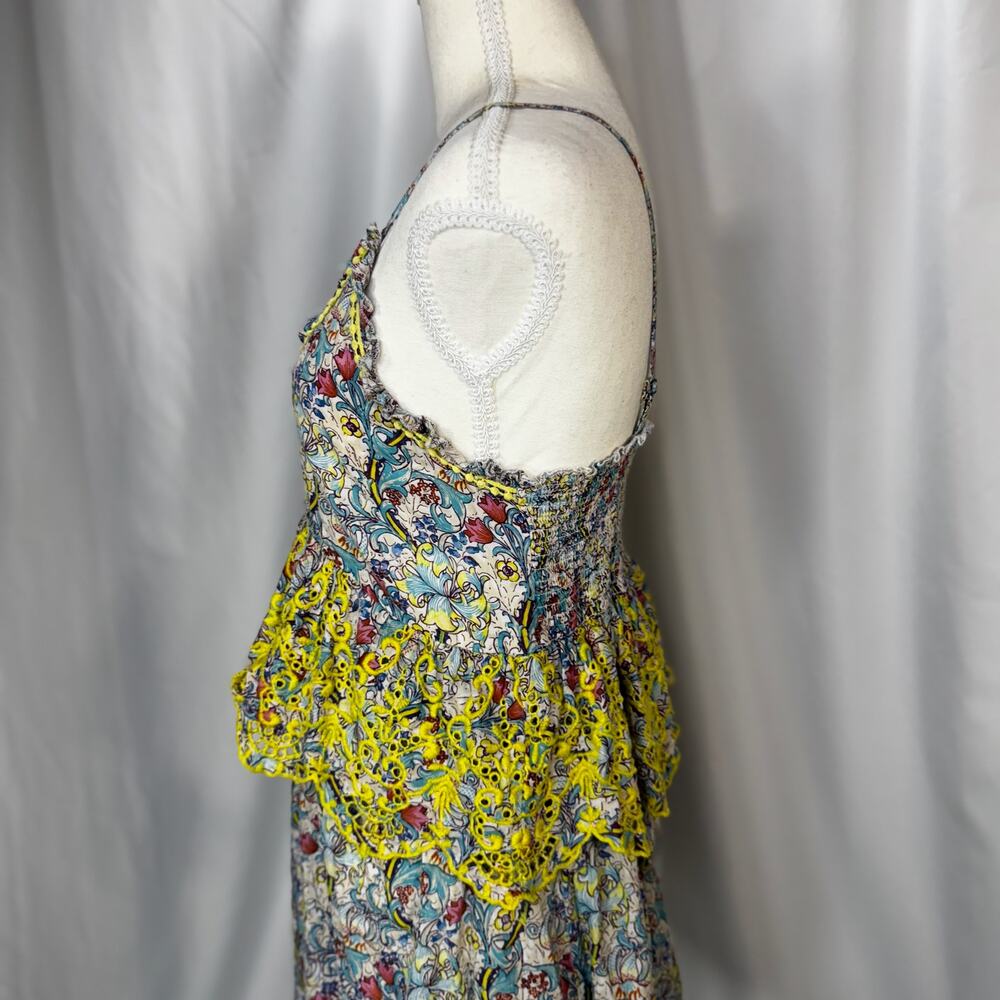 Anthropologie Barok Embroidered Floral Mini Dress Euro Summer Resort M Babydoll - Picture 15 of 16